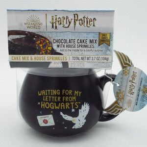 HARRY POTTER Cauldron Mug w/Chocolate Cake Mix w/House Sprinkles NEW SEALED